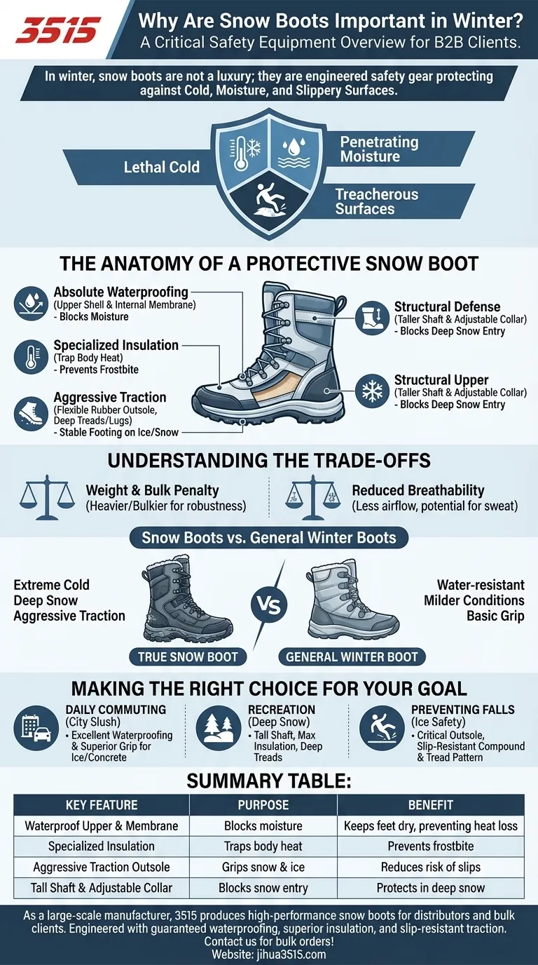 ¿Por qué son importantes las botas de nieve en invierno? Protección esencial contra el frío extremo y el hielo Guía Visual