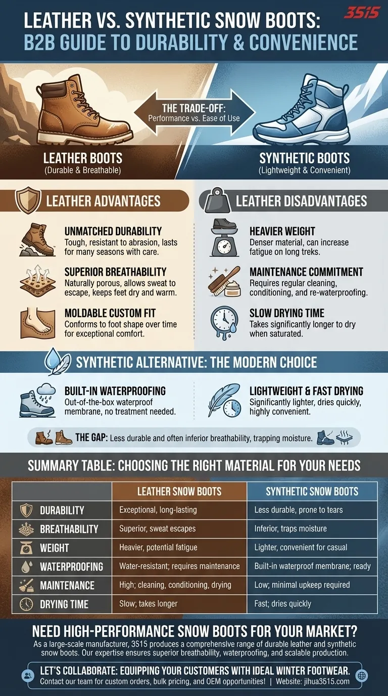 Quali sono i pro e i contro degli scarponi da neve in pelle? Una guida alla durata rispetto alla praticità Guida Visiva