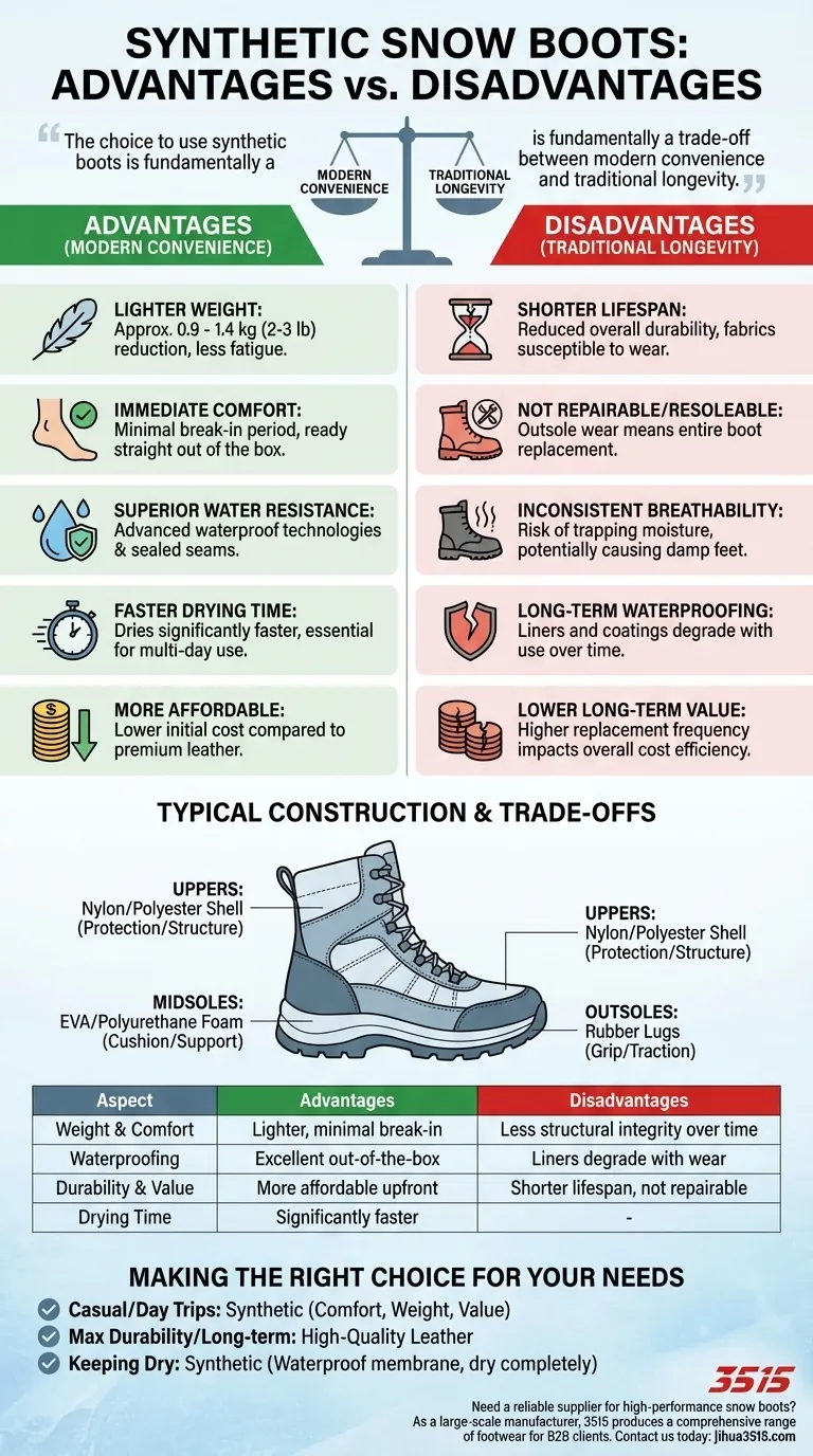 ما هي مزايا وعيوب أحذية الثلج الاصطناعية؟ دليل الأداء الشتوي خفيف الوزن دليل مرئي