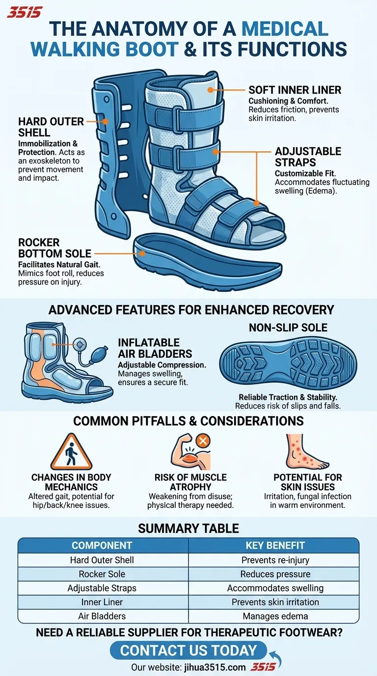 Quels sont les composants clés d'une botte de marche et leurs fonctions ? Un guide pour la récupération des blessures Guide Visuel