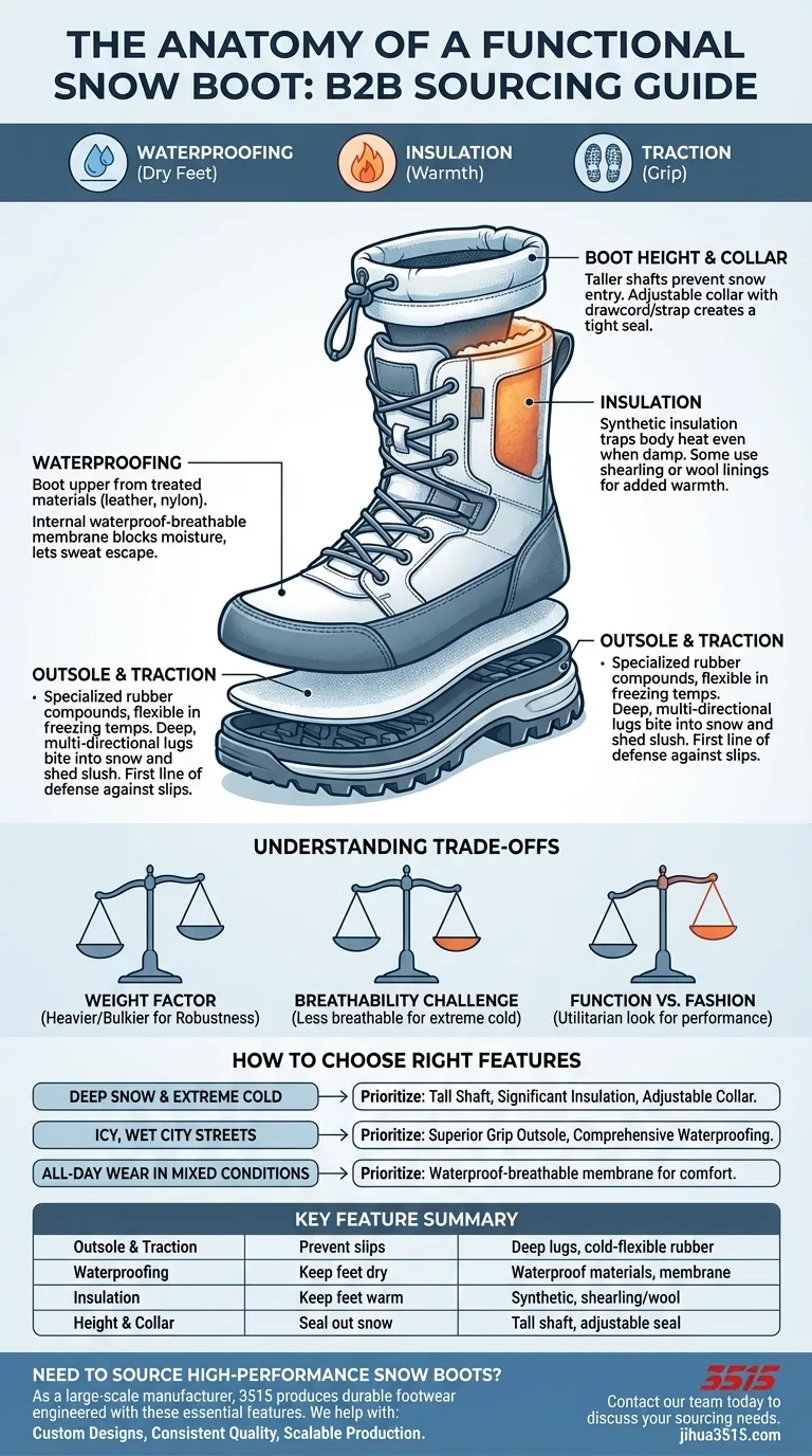 Quali caratteristiche hanno tipicamente gli scarponi da neve funzionali? I 3 elementi essenziali per la massima protezione Guida Visiva