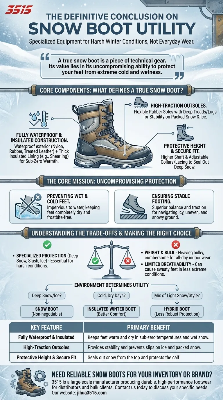 ¿Cuál es la conclusión sobre la utilidad de las botas de nieve? Equipo Esencial para Condiciones Invernales Severas Guía Visual