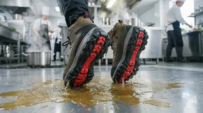 ¿Cómo mejoran la seguridad las suelas antideslizantes en los zapatos de chef? Descubra la ingeniería detrás del agarre en la cocina