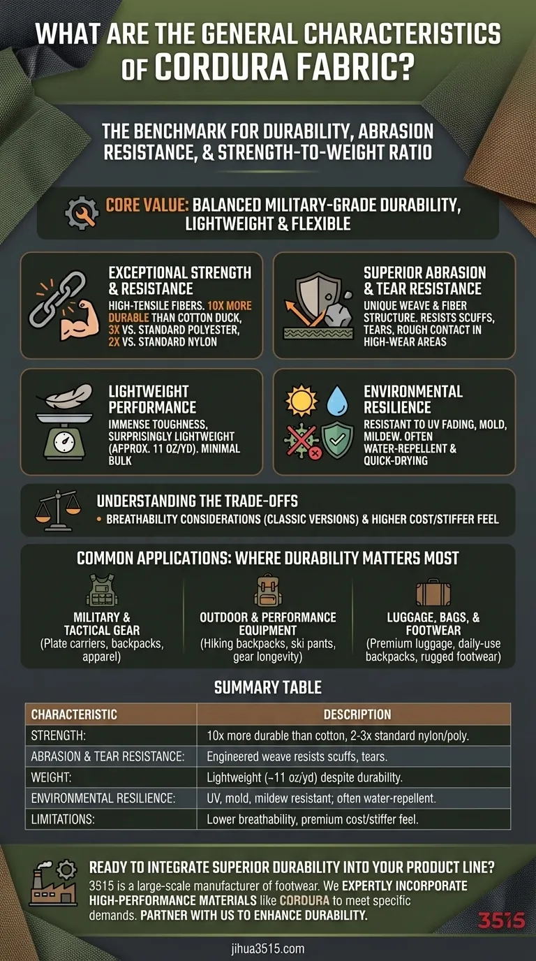 Каковы общие характеристики ткани Cordura? Непревзойденная долговечность для требовательных применений Визуальное руководство