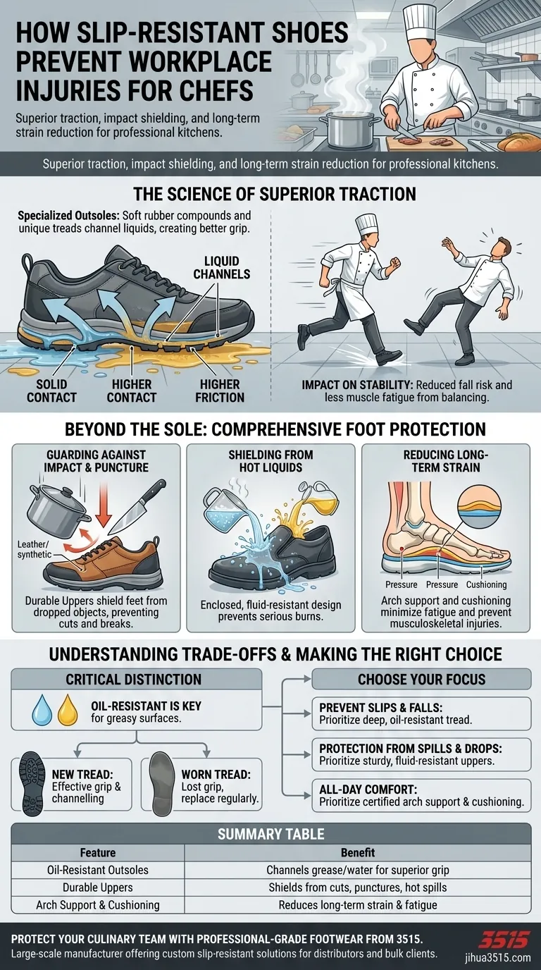 Comment les chaussures antidérapantes aident-elles à prévenir les blessures professionnelles des chefs ? Améliorer la sécurité en cuisine et réduire les risques de chute Guide Visuel