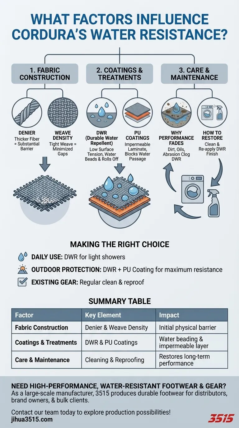 Quels facteurs influencent la résistance à l'eau du Cordura ? Les 3 clés de la durabilité et de la performance Guide Visuel
