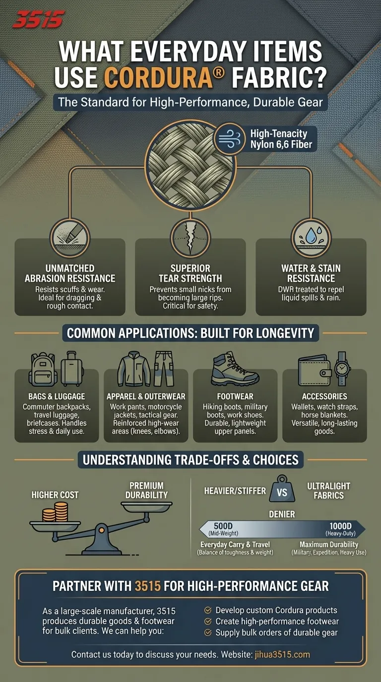 Quais itens do dia a dia usam comumente tecido Cordura? De mochilas a botas, descubra seus usos versáteis Guia Visual