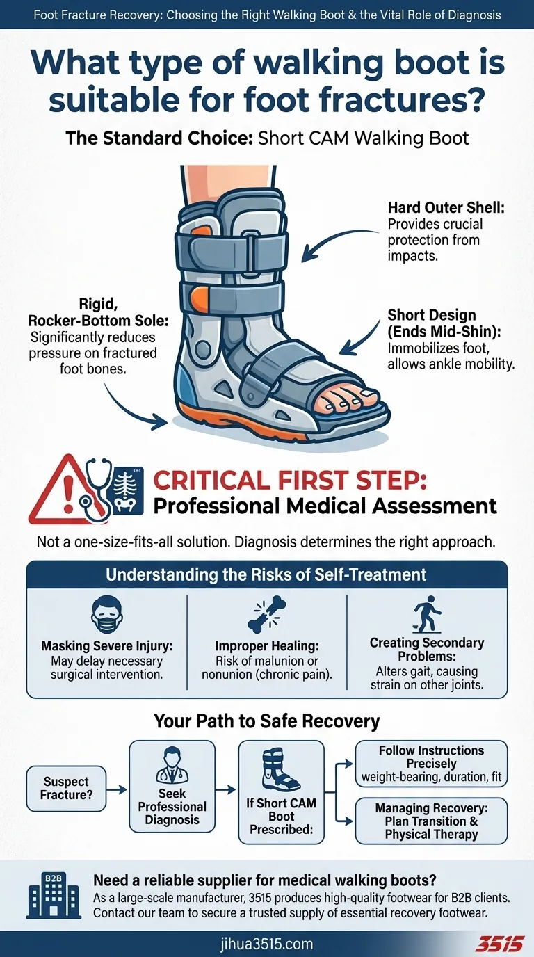 Quel type de botte de marche convient aux fractures du pied ? La botte de marche courte CAM expliquée Guide Visuel
