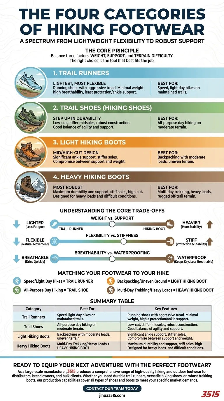 徒步鞋的四个类别是什么？找到适合您所有小径的完美鞋款 图解指南