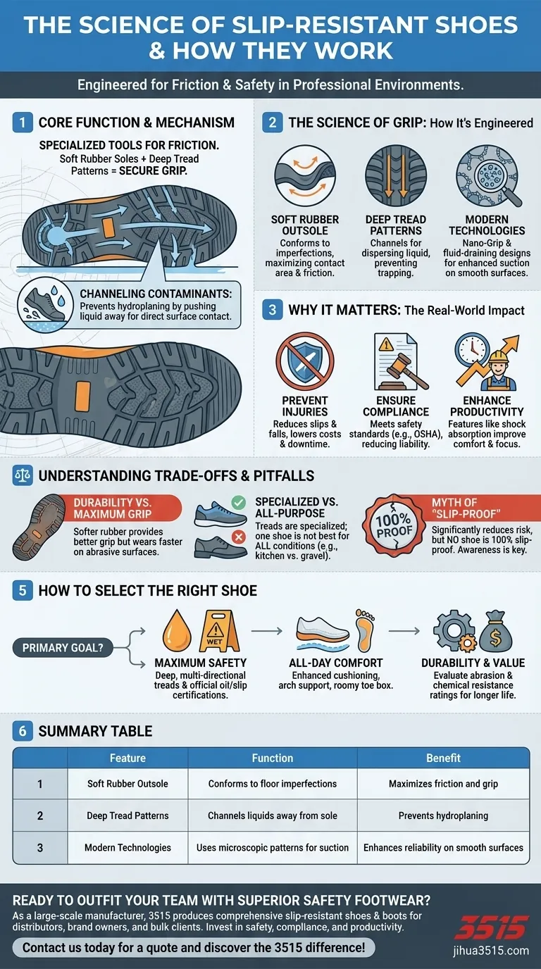 滑りにくい靴とは何ですか？また、どのように機能するのですか？職場安全の科学 ビジュアルガイド