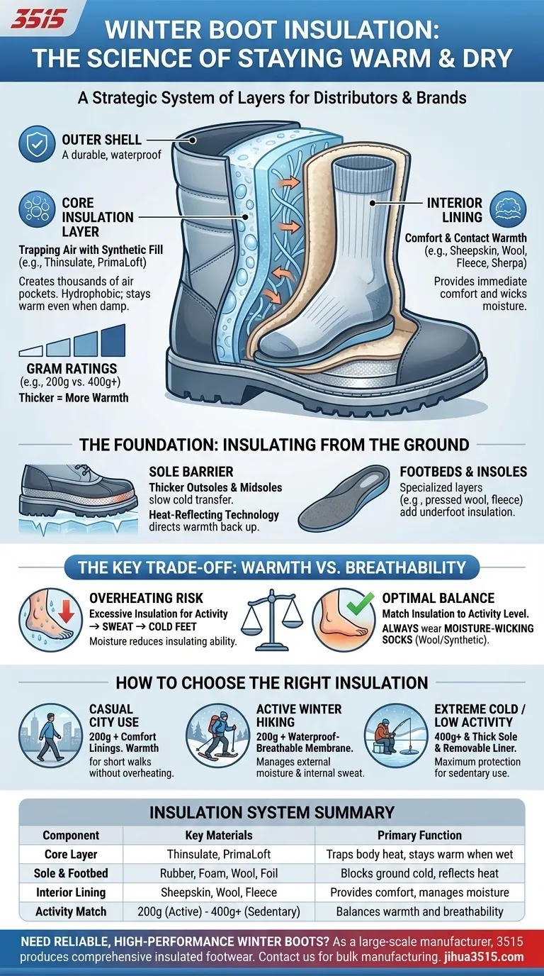 Какие методы утепления используются в зимних ботинках? Многослойность для максимального тепла и сухости Визуальное руководство