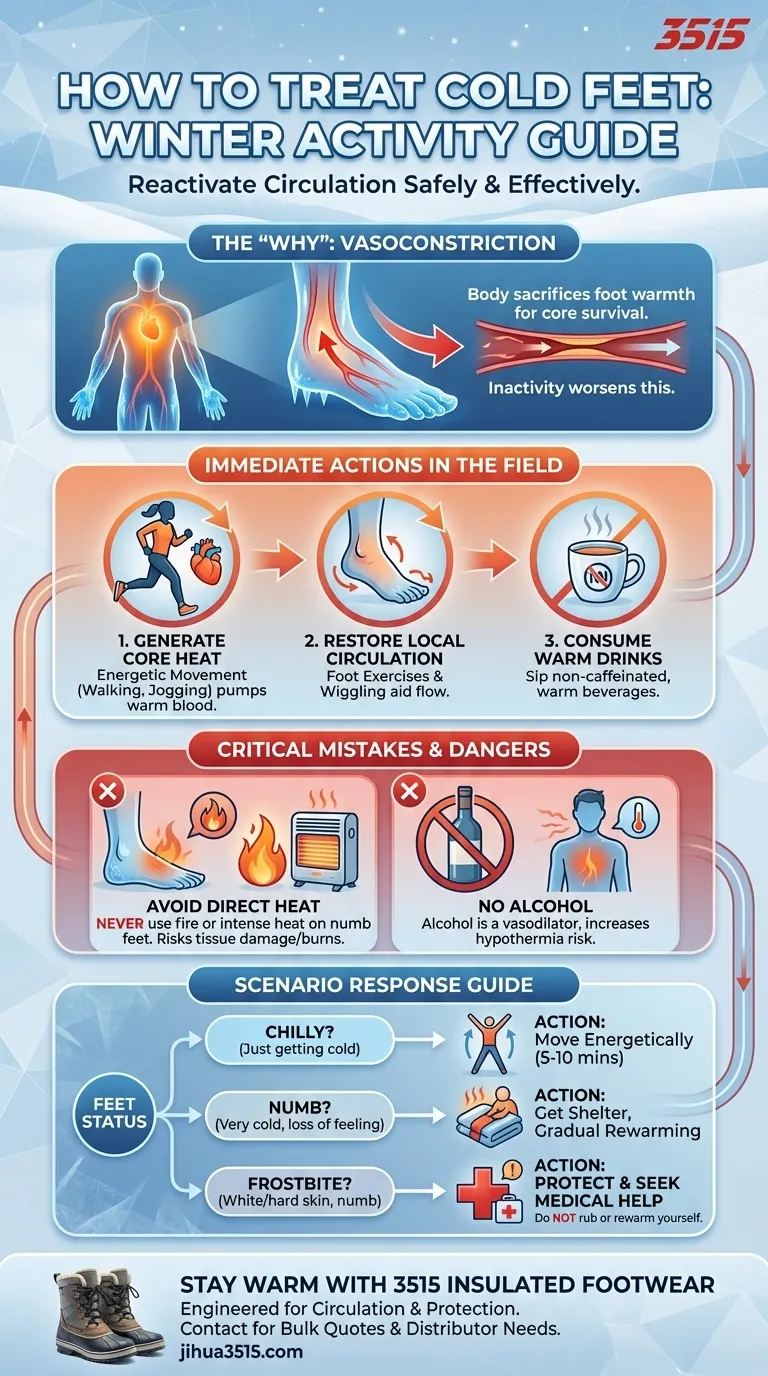 冬のアクティビティ中に足が冷えるのをどう治療しますか？安全に血行と暖かさを回復させる ビジュアルガイド