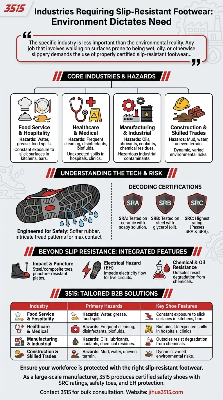 What industries commonly require slip resistant shoes? Essential Guide for Workplace Safety Visual Guide
