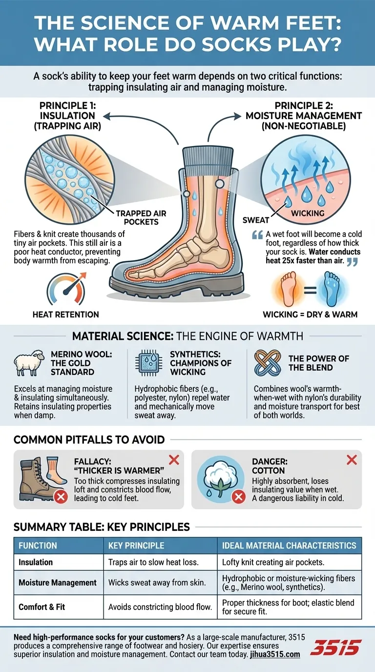 양말은 발을 따뜻하게 유지하는 데 어떤 역할을 하나요? 진정한 단열을 위한 수분 관리 마스터 시각적 가이드