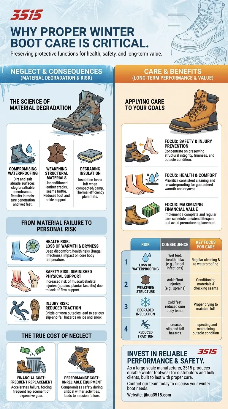 Pourquoi un entretien approprié des bottes est-il important pour les chaussures d'hiver ? Protégez votre santé, votre sécurité et votre investissement Guide Visuel