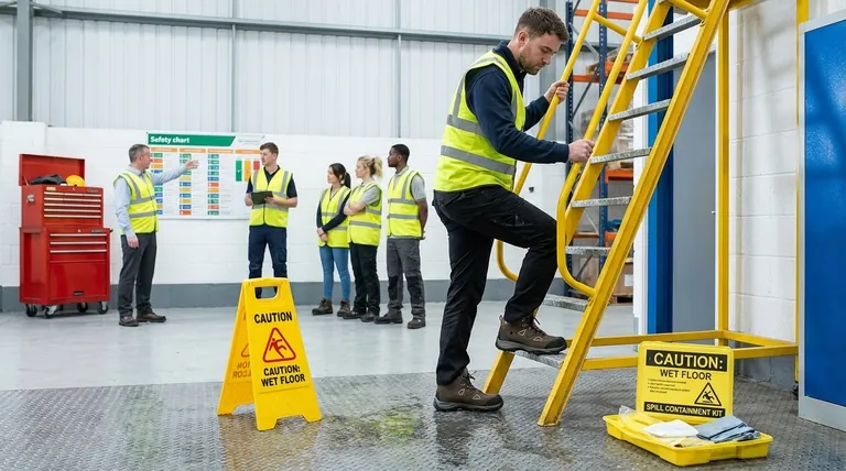 Why is training workers important in reducing slip and fall hazards? Build a Proactive Safety Culture
