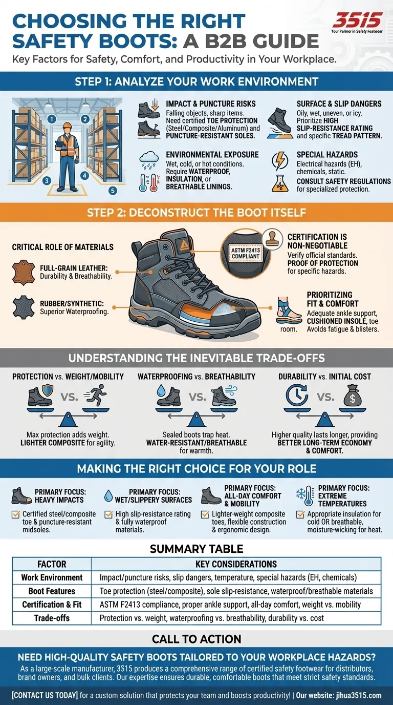 安全靴を選ぶ際に考慮すべき要素は何ですか？完璧なフィット感と保護を確保しましょう ビジュアルガイド