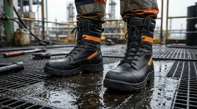 Que tipo de botas de segurança são adequadas para um trabalhador da construção civil em plataformas de petróleo? Características Essenciais para Locais Perigosos