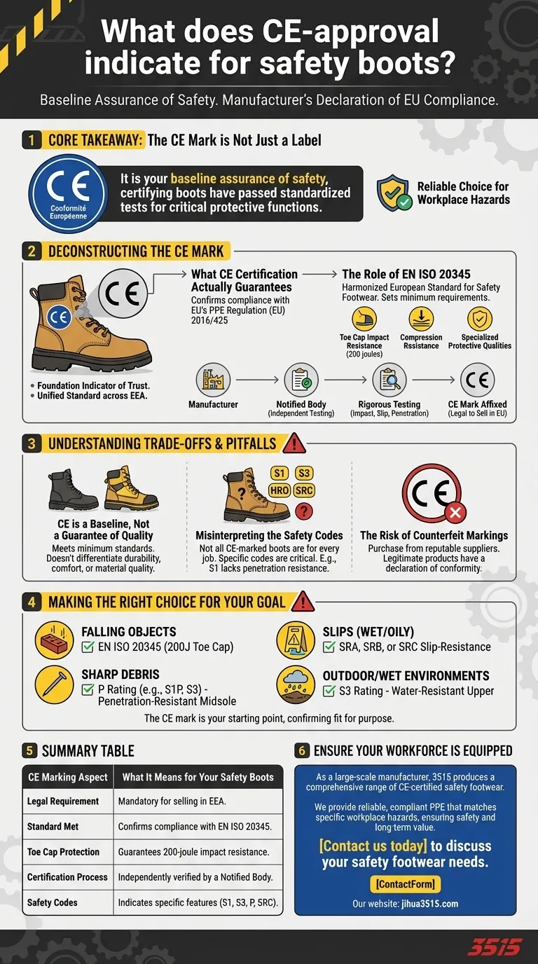 CE认证对安全靴意味着什么？您的欧盟合规鞋类防护指南 图解指南