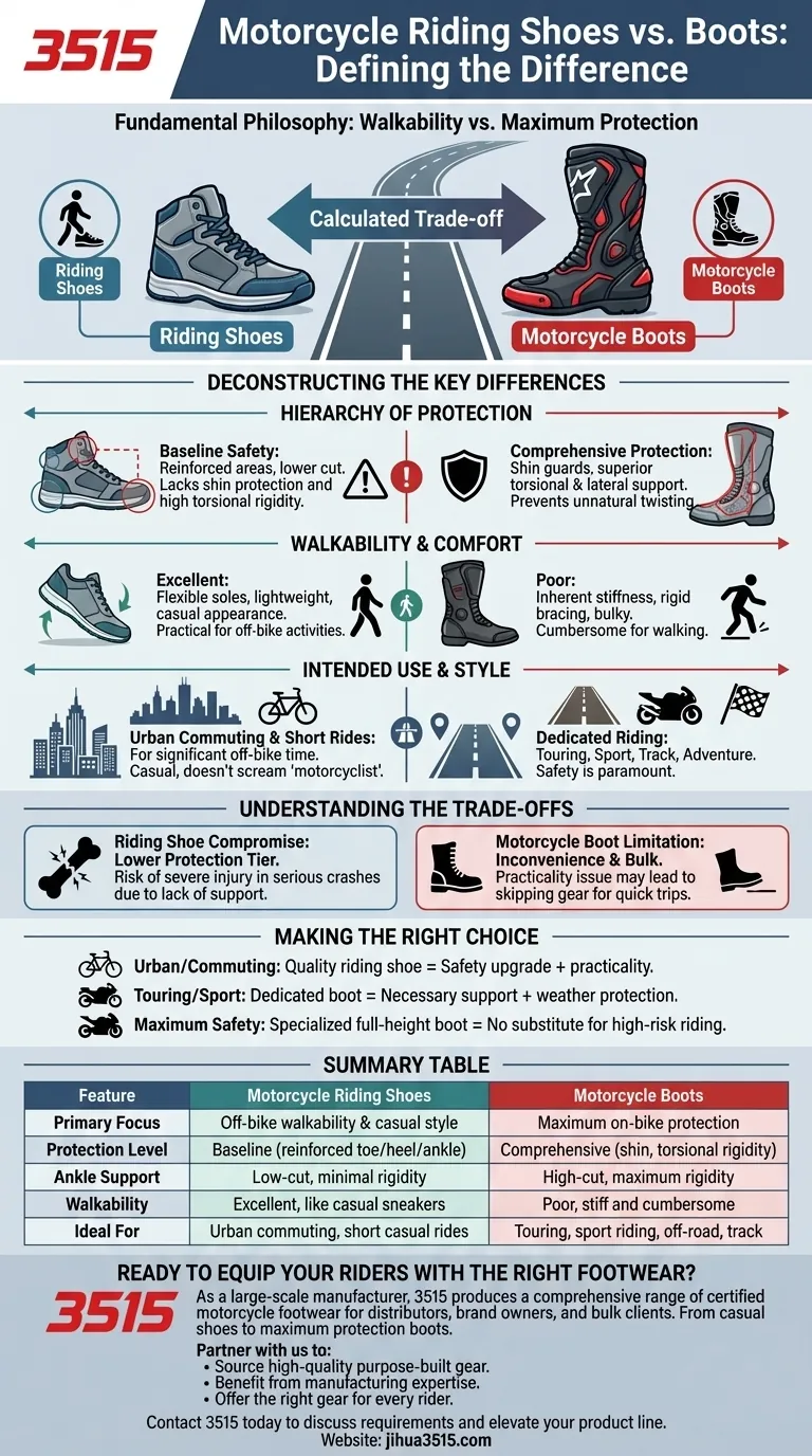 Quelles sont les principales différences entre les chaussures de moto et les bottes ? Un guide sur la sécurité en moto par rapport au confort hors moto Guide Visuel