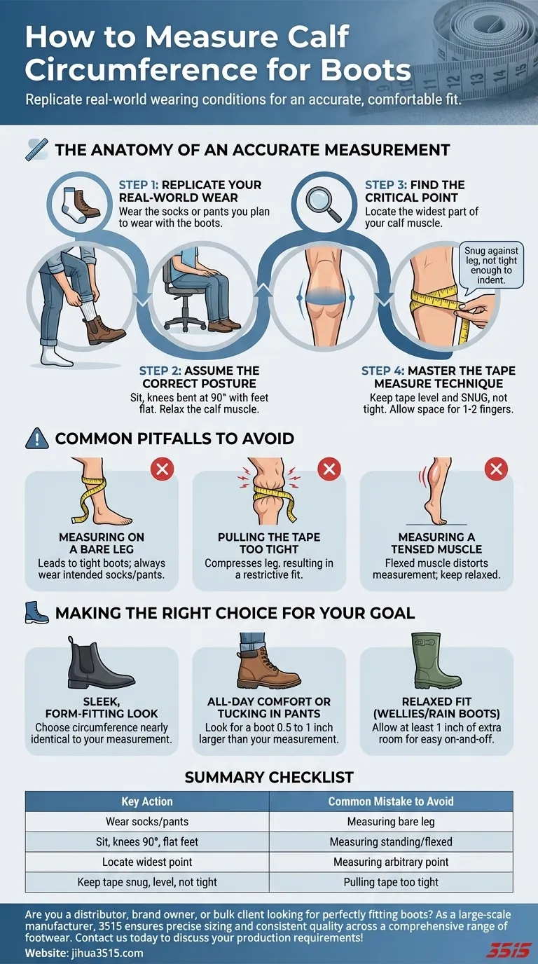 Come si misura la circonferenza del polpaccio per gli stivali? Assicura una vestibilità perfetta e confortevole Guida Visiva