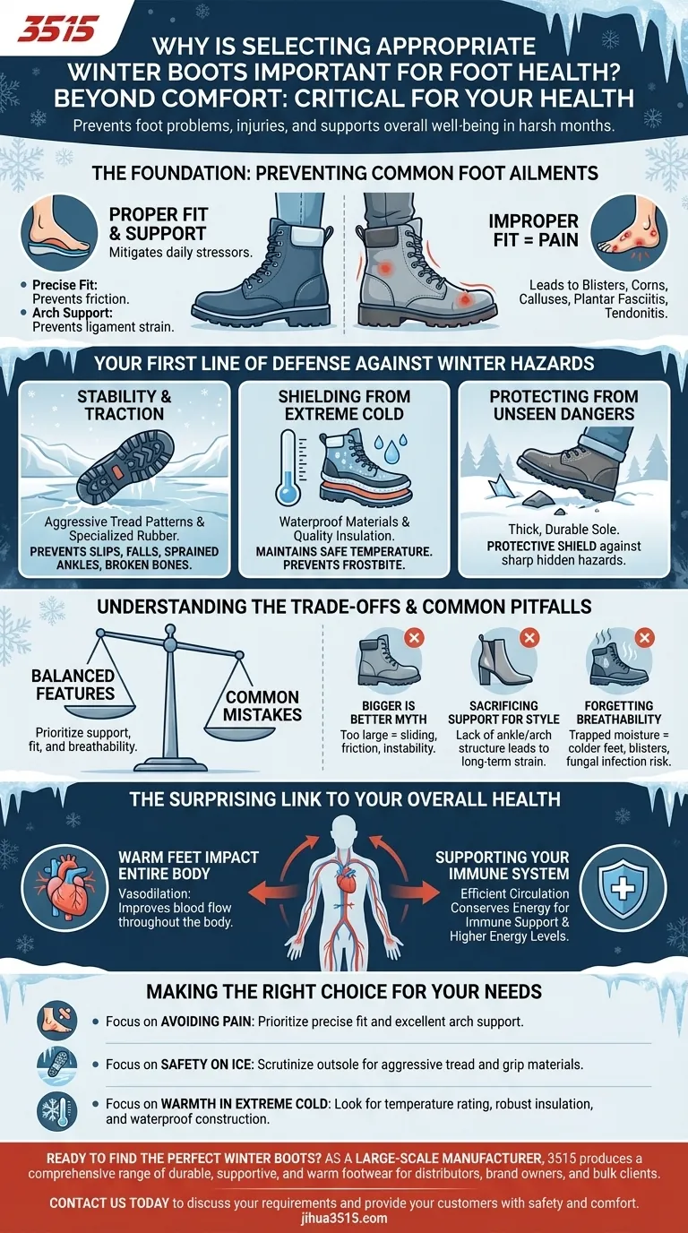 Почему выбор подходящей зимней обуви важен для здоровья ног? Защитите свои ноги от травм и холода Визуальное руководство