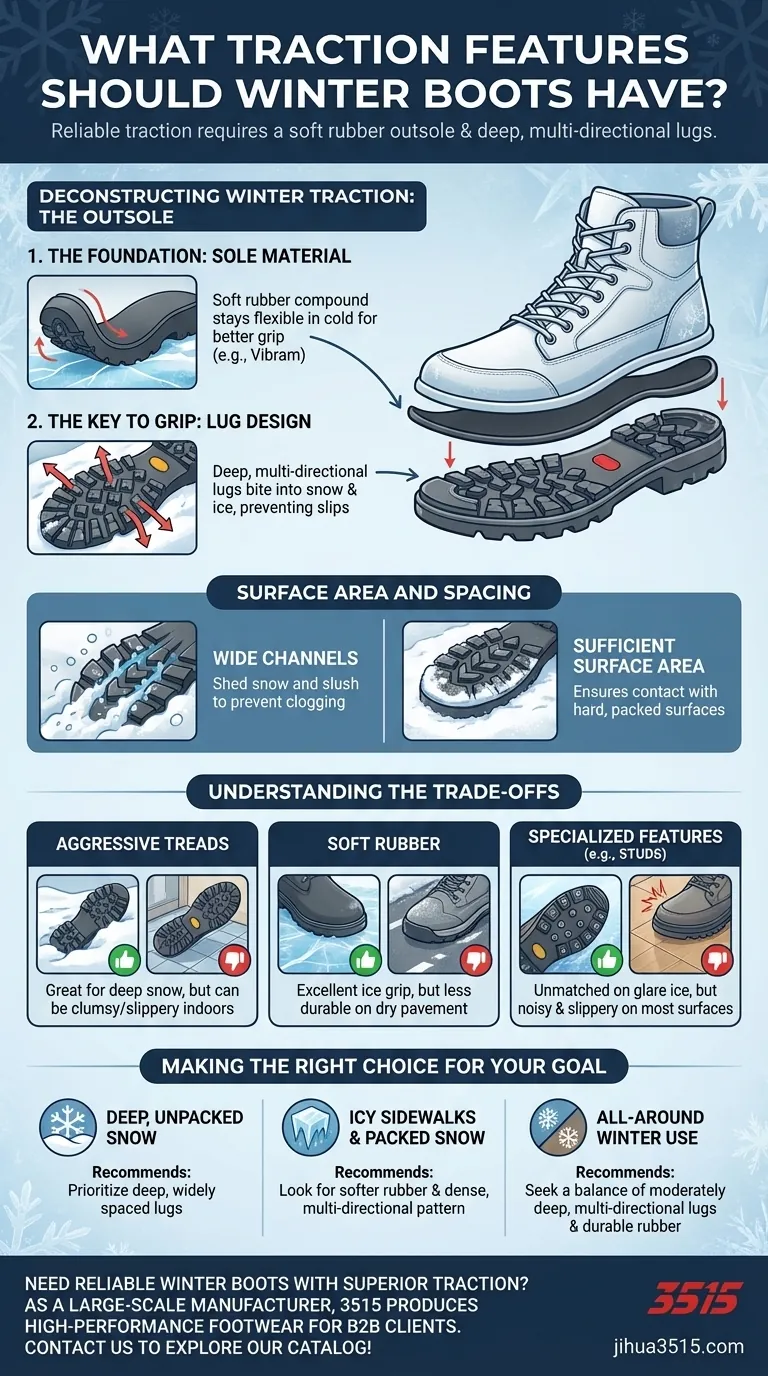 冬季靴子应具备哪些抓地力特征？通过合适的鞋底掌握冬季安全 图解指南