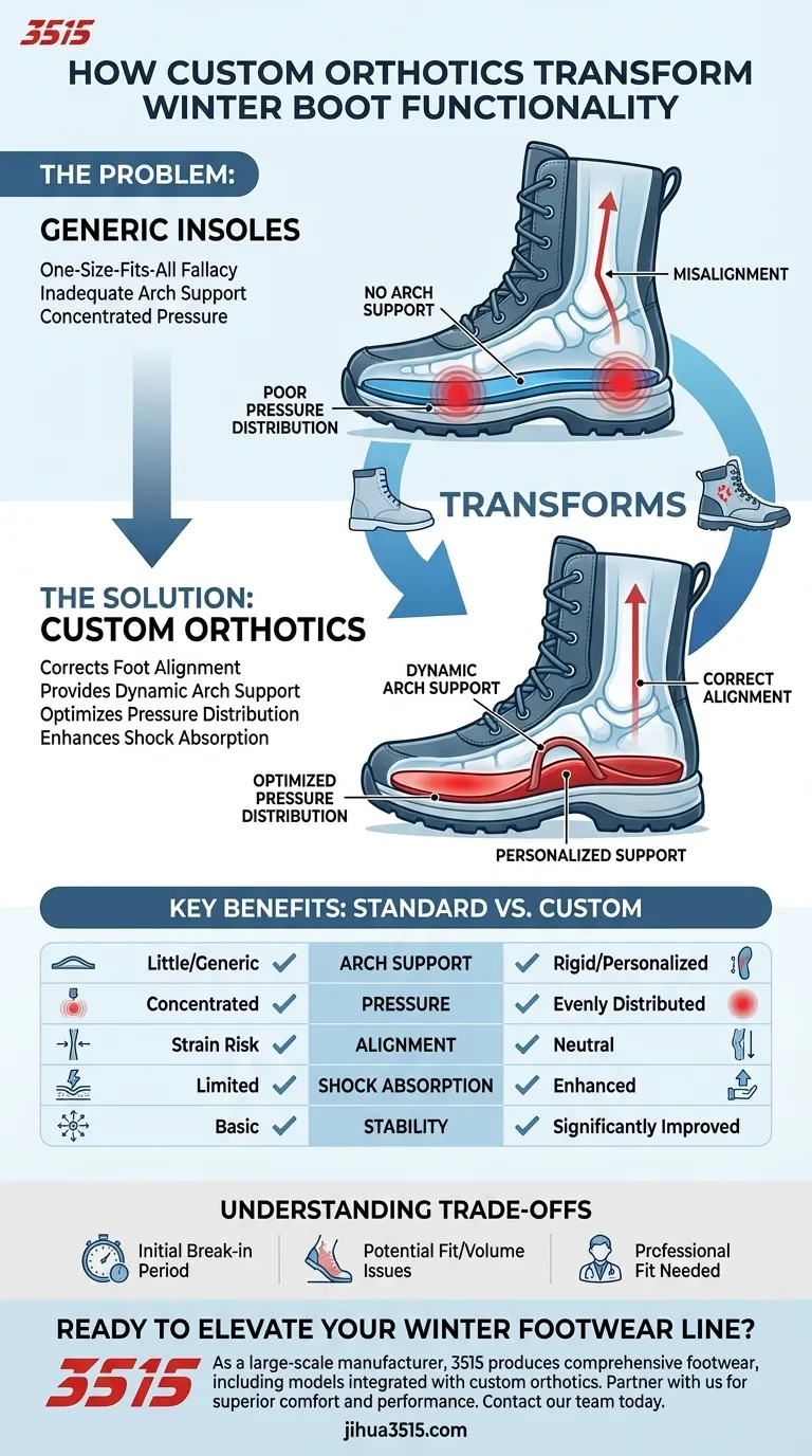 カスタムインソールは冬用ブーツの機能をどのように向上させますか？冬用ブーツを最高の快適さとパフォーマンスのために変革しましょう。 ビジュアルガイド