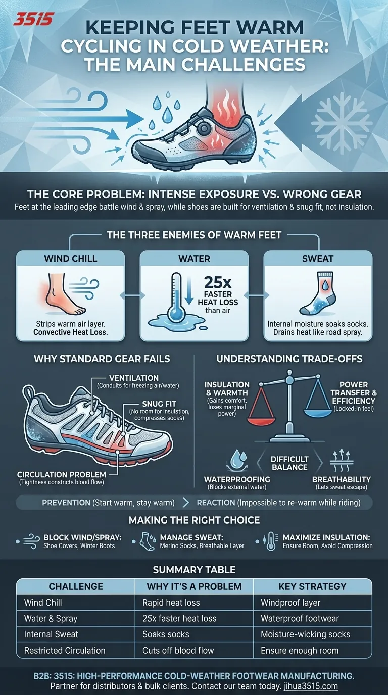 ¿Cuáles son los principales desafíos para mantener los pies calientes al andar en bicicleta en clima frío? Domina el frío con el equipo adecuado Guía Visual