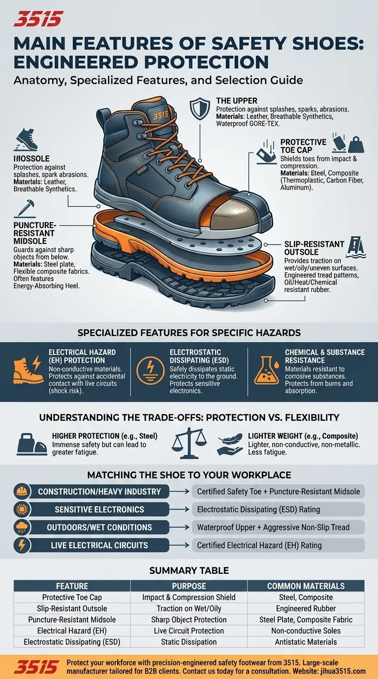 ما هي الميزات الرئيسية لأحذية السلامة؟ حماية أساسية لمكان عملك دليل مرئي