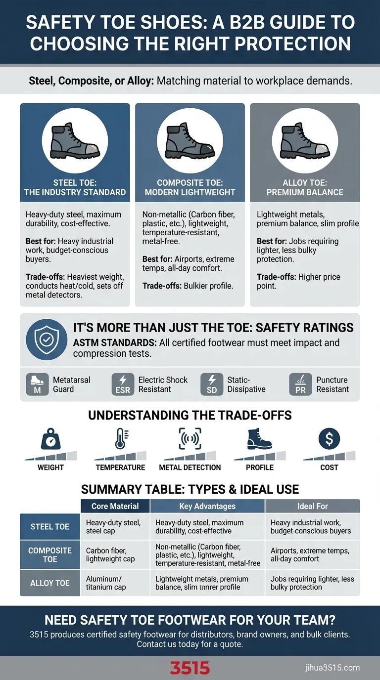 Welche verschiedenen Arten von Sicherheitsschuhspitzen gibt es? Stahl, Verbundwerkstoff oder Legierung? Visuelle Anleitung
