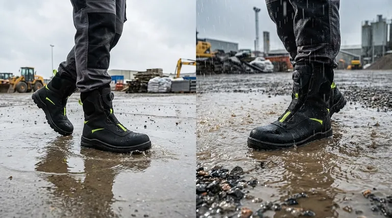Quais são as diferenças entre sapatos de trabalho resistentes à água e à prova d'água? Escolha a Proteção Certa para o Seu Trabalho