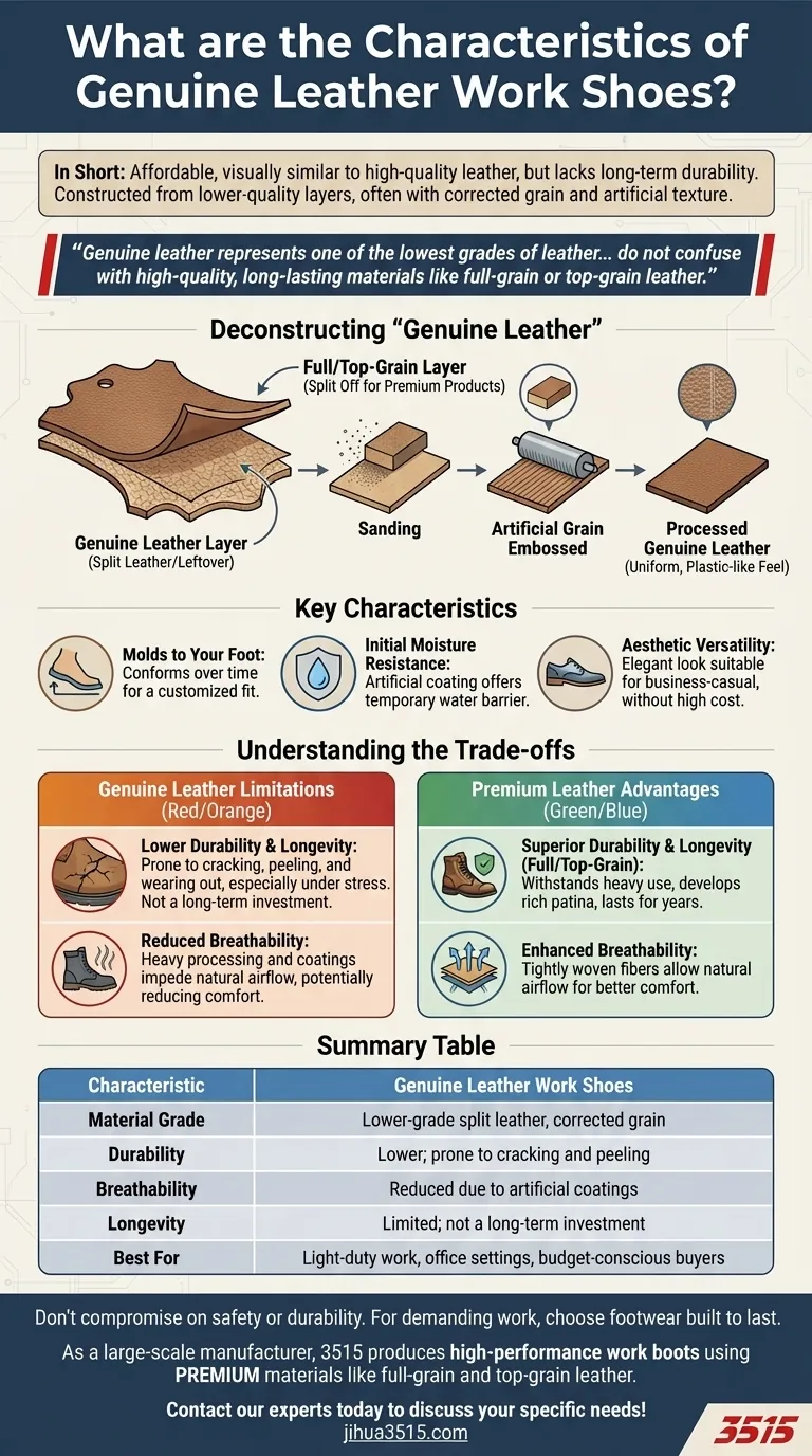 Quali sono le caratteristiche delle scarpe da lavoro in vera pelle? Scopri la verità su durata e costi. Guida Visiva