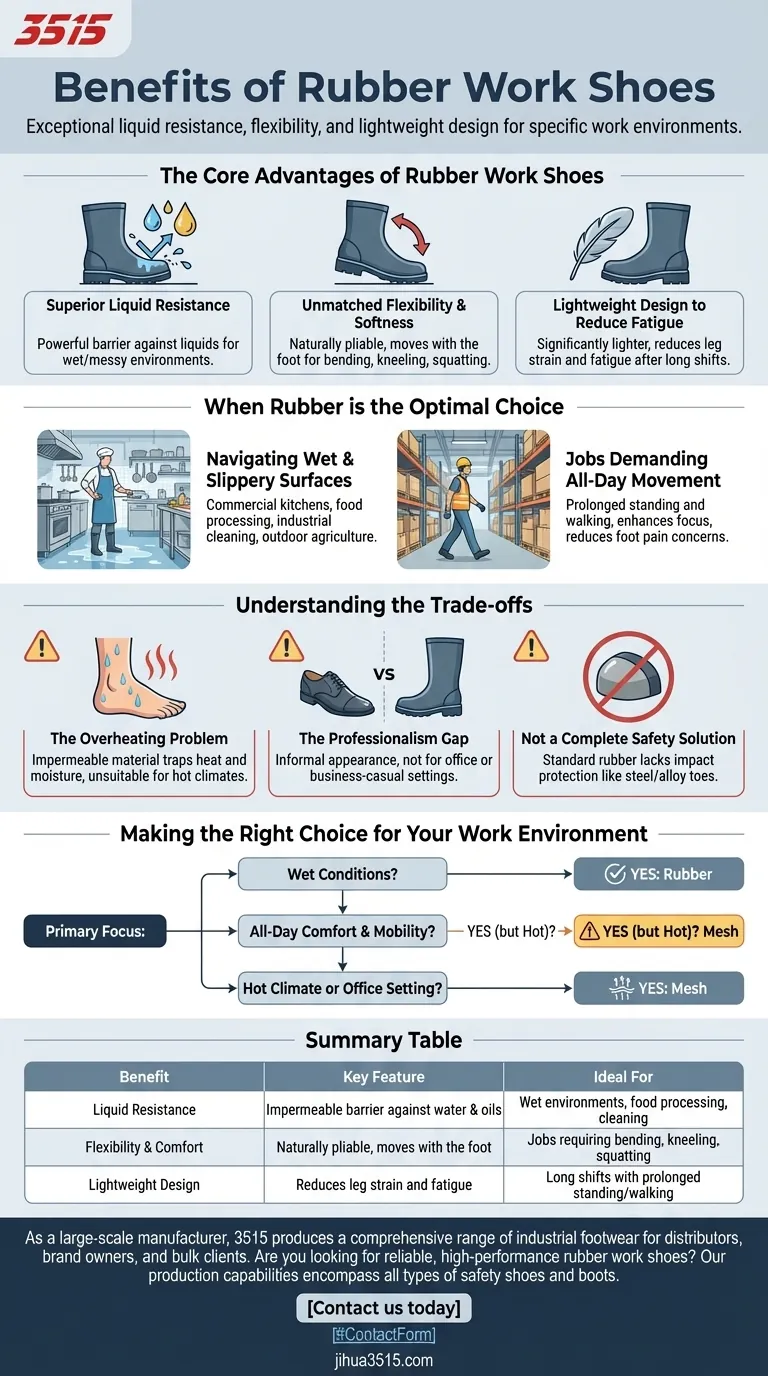 ゴム製の作業靴の利点は何ですか？濡れた過酷な仕事に最適な保護性能 ビジュアルガイド