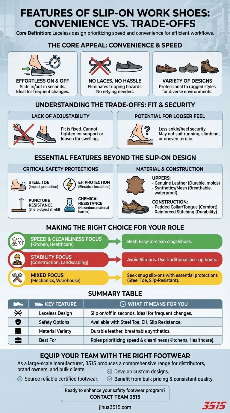 一脚蹬工作鞋的特点是什么？为您的团队优先考虑便利性与安全性 图解指南