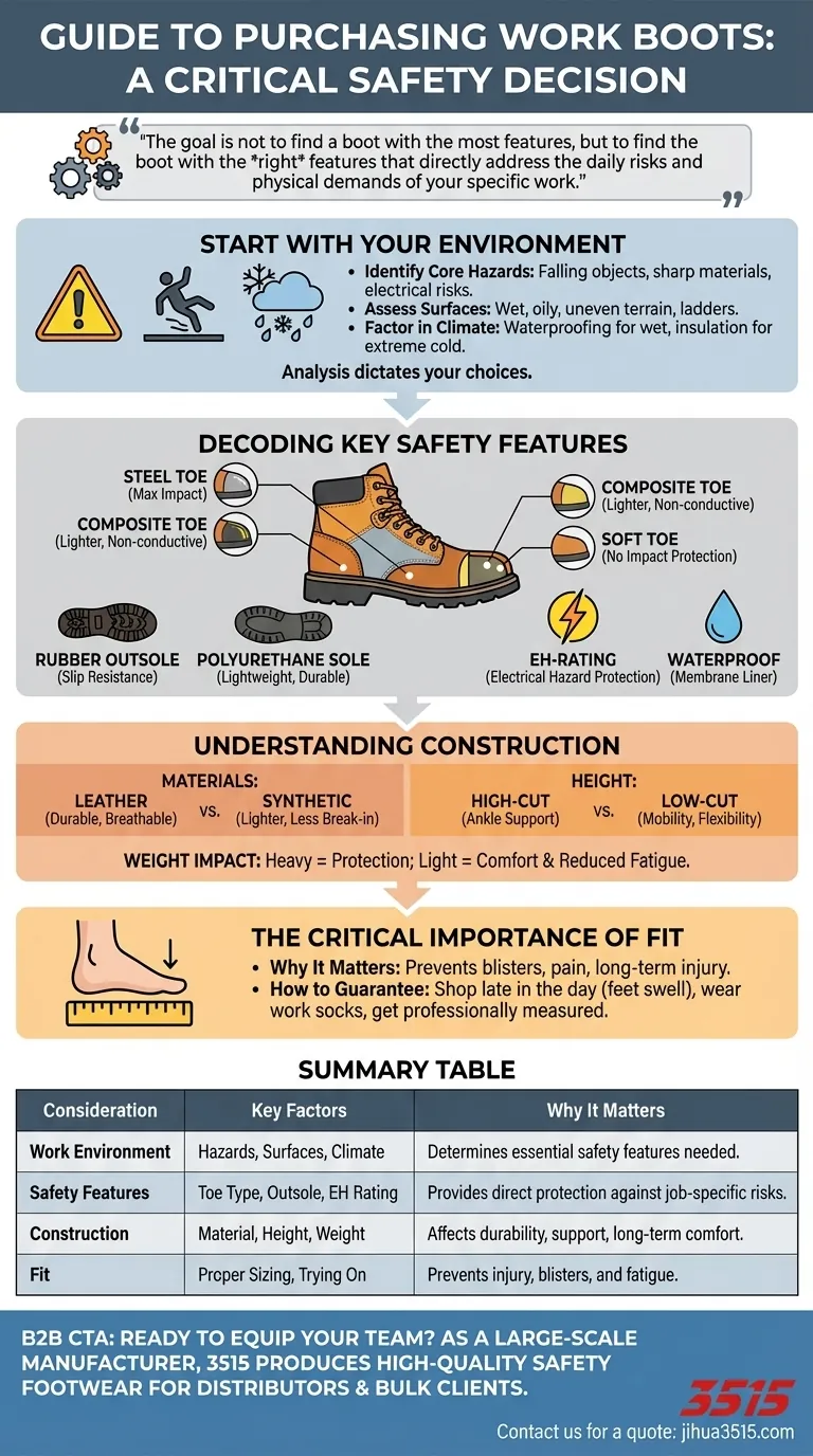 O que deve ser considerado ao comprar botas de trabalho? Um guia para escolher a proteção certa Guia Visual