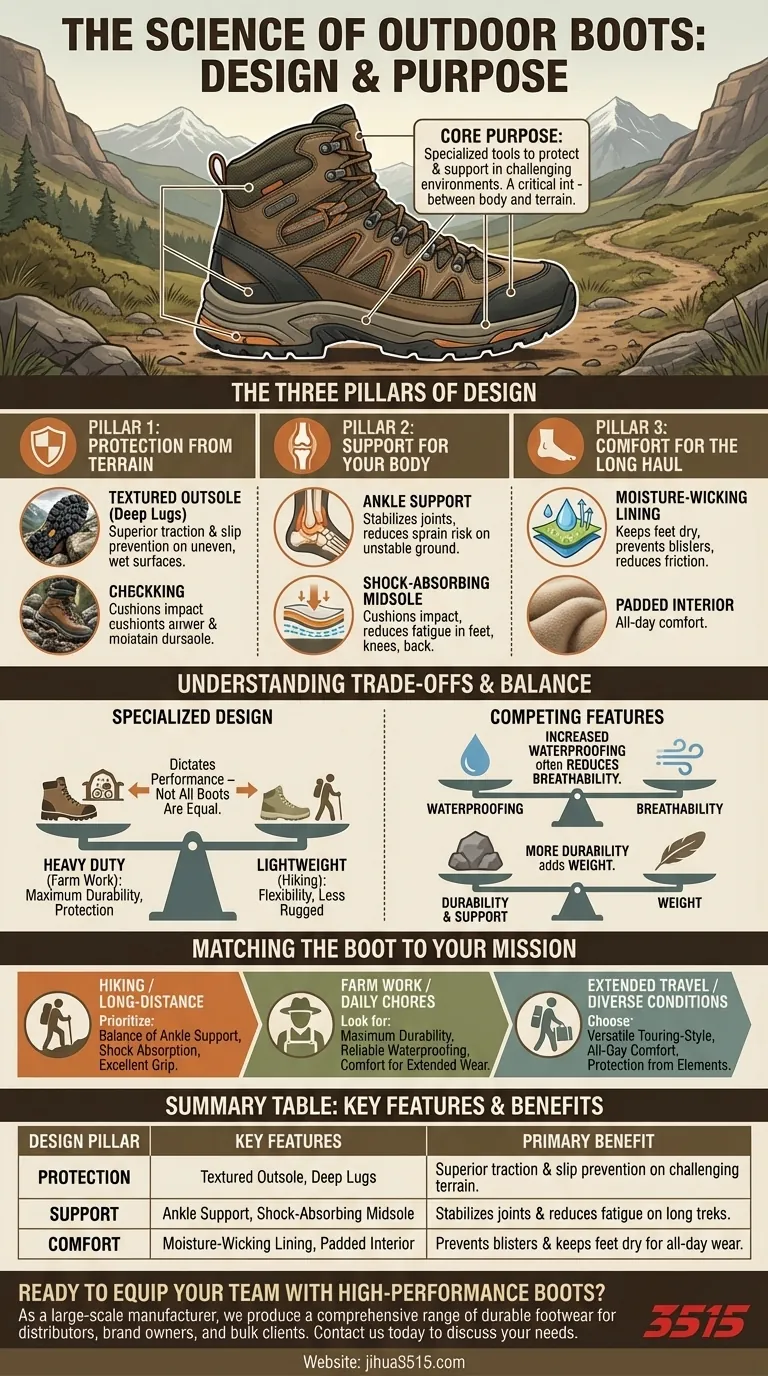 アウトドアブーツは何のために設計されていますか？目的を持った専用フットウェアで、あらゆる地形をマスターしましょう ビジュアルガイド