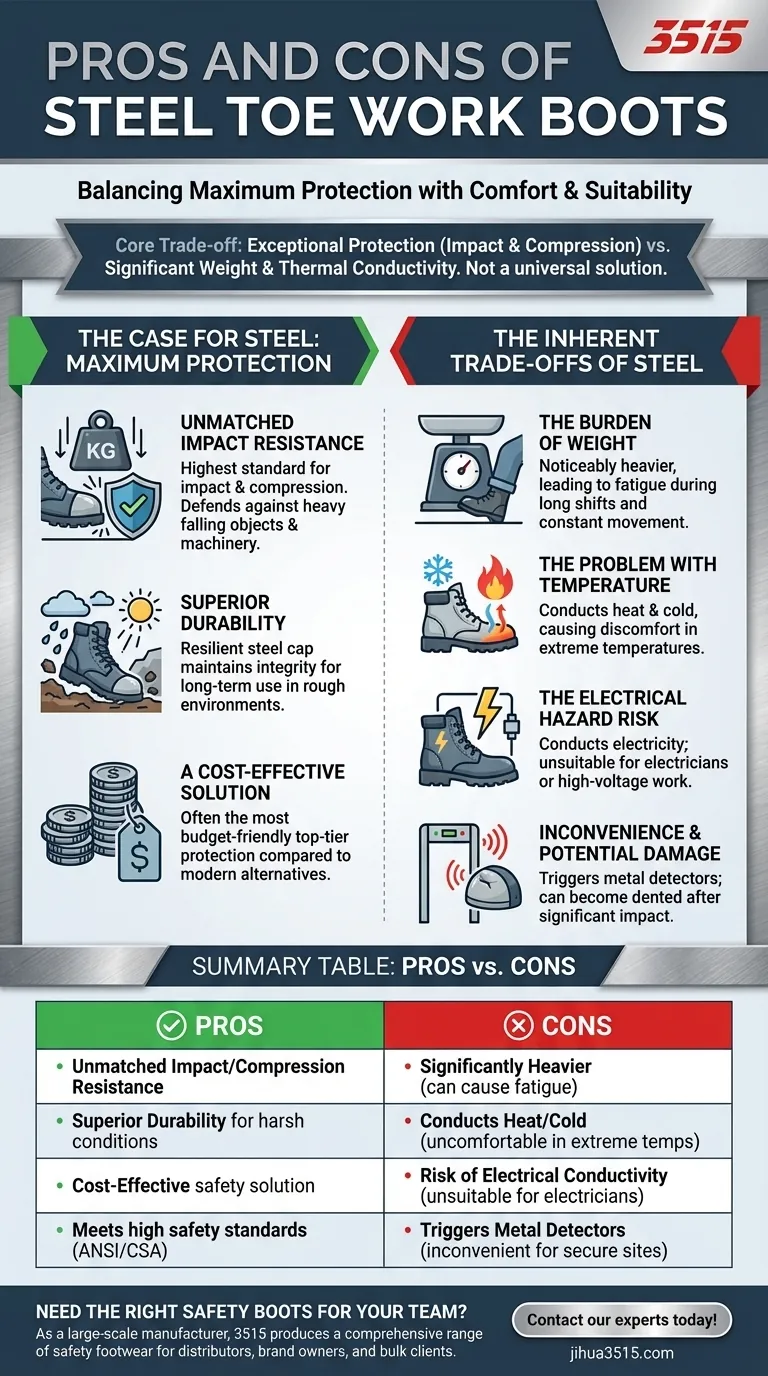 강철 발가락 작업화의 장단점은 무엇인가요? 최대 보호 대 편안함을 위한 가이드 시각적 가이드