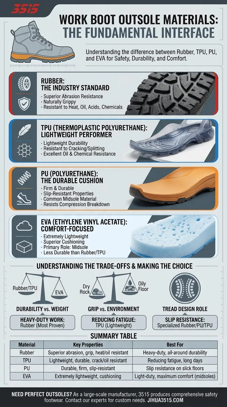 ¿Qué materiales se utilizan para las suelas de las botas de trabajo? Elija el material adecuado para su trabajo Guía Visual