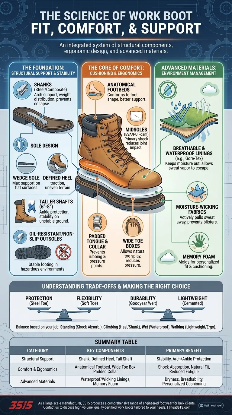 ¿Qué características mejoran el ajuste, la comodidad y el soporte en las botas de trabajo? Guía esencial para distribuidores y compradores a granel Guía Visual
