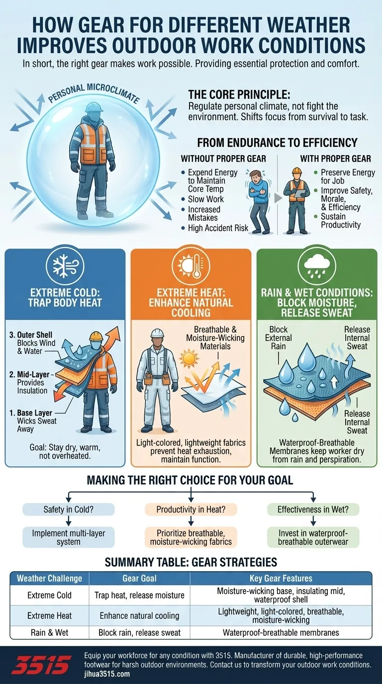 ¿Cómo puede el equipo para diferentes condiciones climáticas mejorar las condiciones de trabajo al aire libre? Mejora la seguridad y la productividad Guía Visual