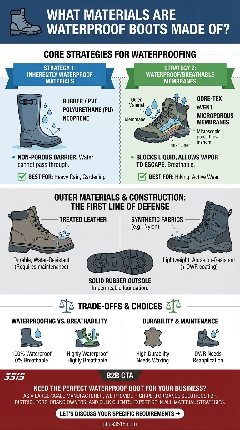 Woraus bestehen wasserdichte Stiefel typischerweise? Ein Leitfaden zu Gummi, Leder und Membranen Visuelle Anleitung