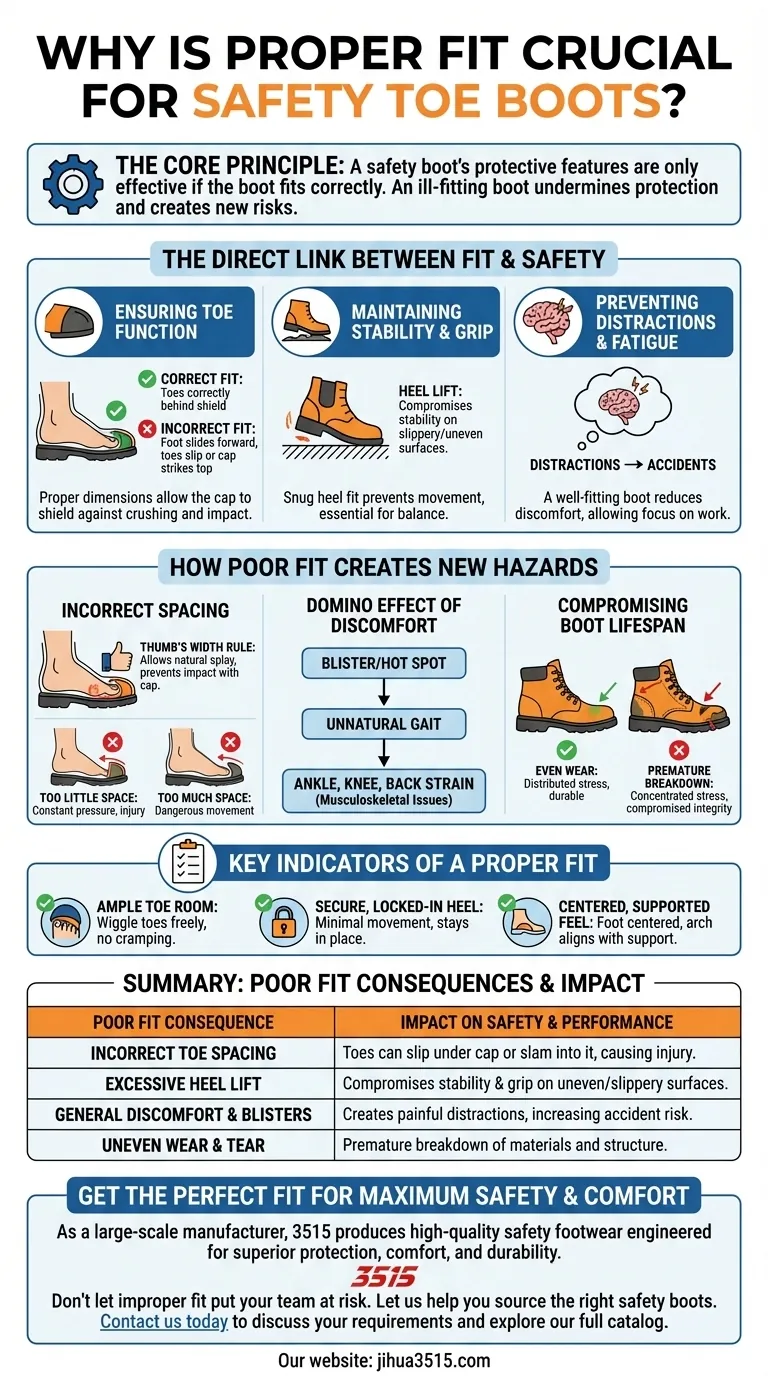 Почему правильная посадка имеет решающее значение для защитной обуви? Избегайте этих скрытых опасностей Визуальное руководство