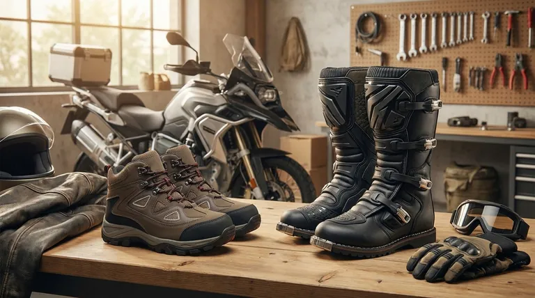 Quelle est la configuration recommandée de chaussures pour les motocyclistes qui pratiquent plusieurs disciplines de conduite ? Le système stratégique de deux paires