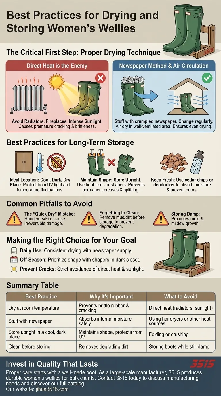 女性雨靴的最佳干燥和储存方法是什么？延长其使用寿命多年 图解指南