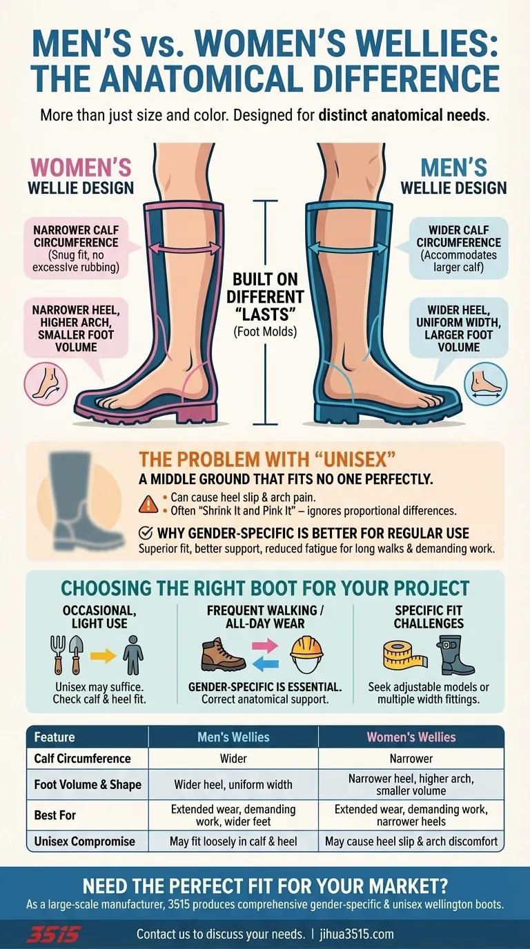 Quais são as diferenças entre galochas masculinas e femininas? Obtenha o ajuste perfeito para qualquer projeto Guia Visual