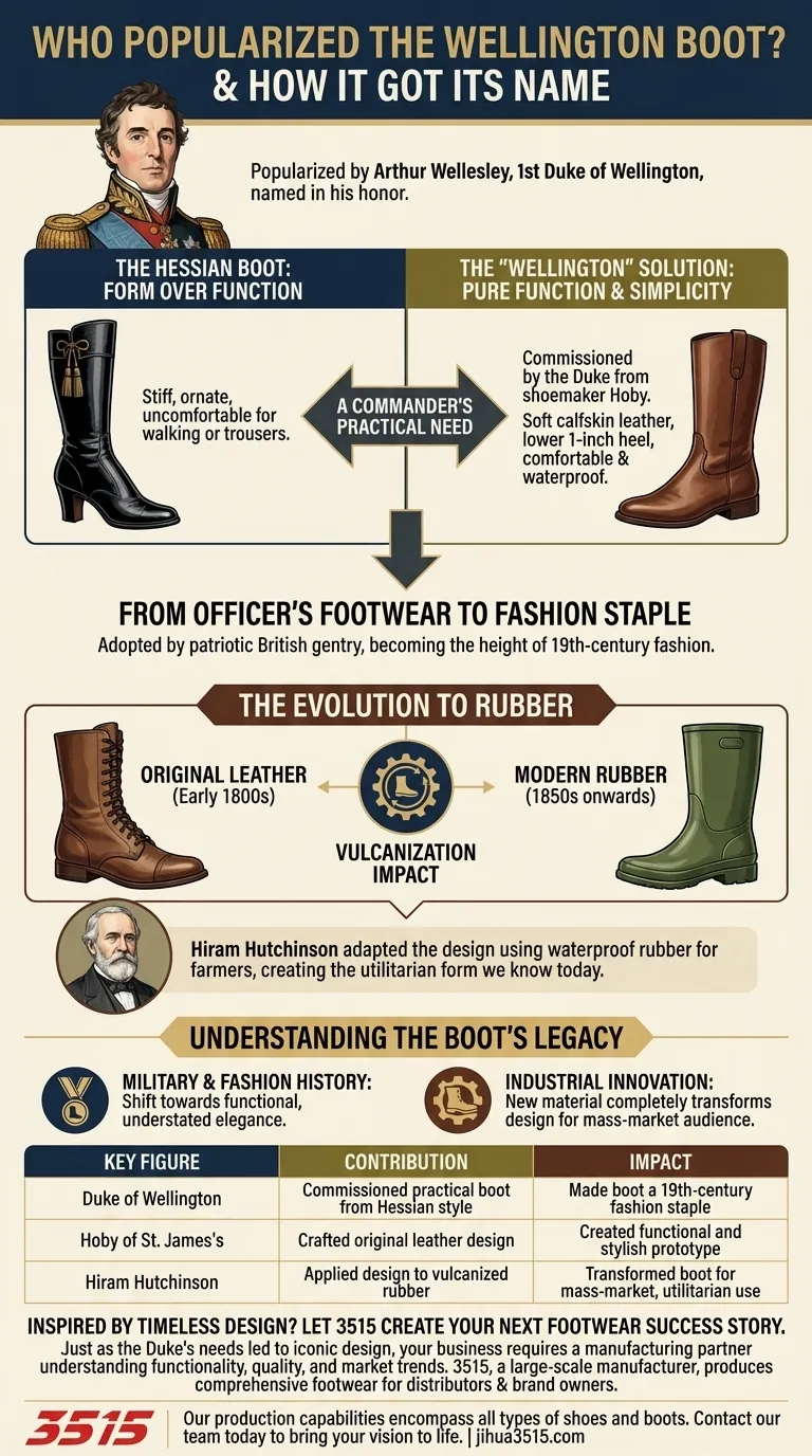 Qui a popularisé la botte Wellington et comment a-t-elle obtenu son nom ? Une histoire de design pratique Guide Visuel