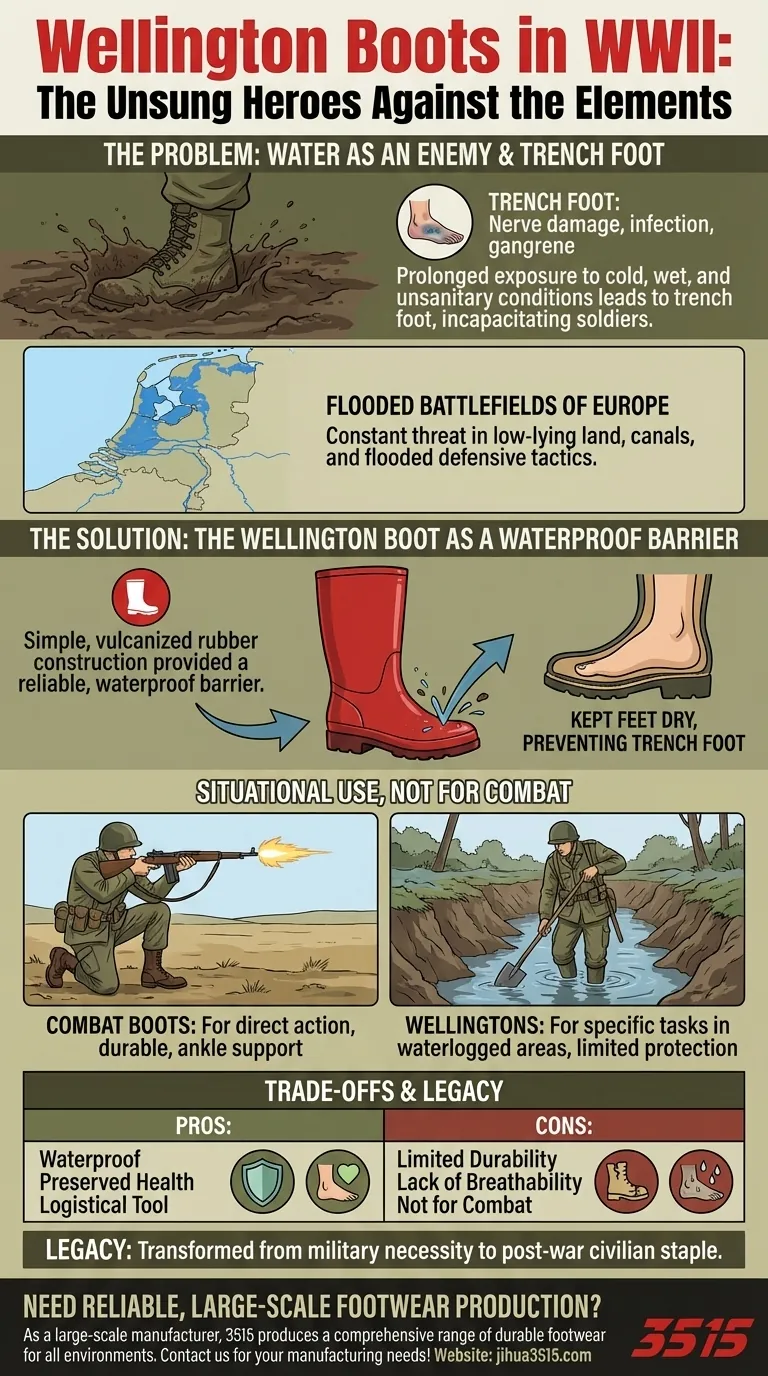 How were Wellington boots used in World War II? Essential Gear for Wet Battlefields Visual Guide