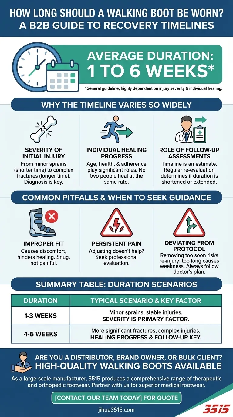 Combien de temps un médecin peut-il recommander le port d'une botte de marche ? Un guide de votre calendrier de rétablissement Guide Visuel
