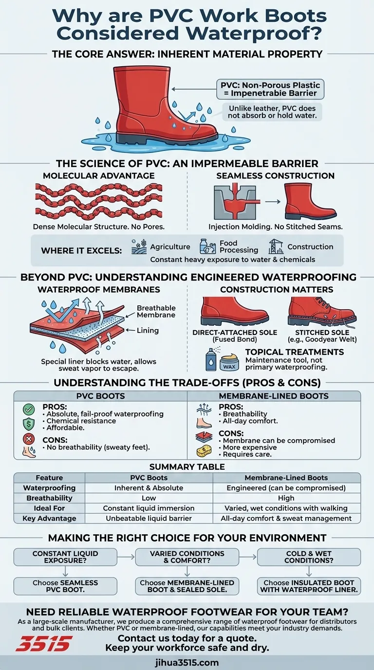 Por que as botas de trabalho de PVC são consideradas à prova d'água? A Ciência da Proteção Absoluta contra a Água Guia Visual